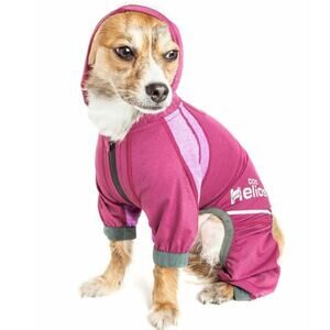 Helios Pet Life Yoga Dog suit hooded pink XL NWT
